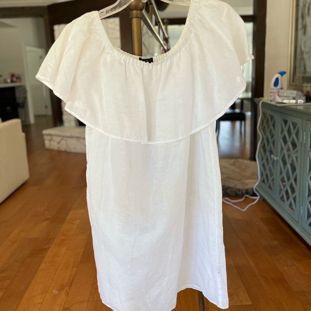 J Crew linen off shoulder cover up/dress XXS EUC